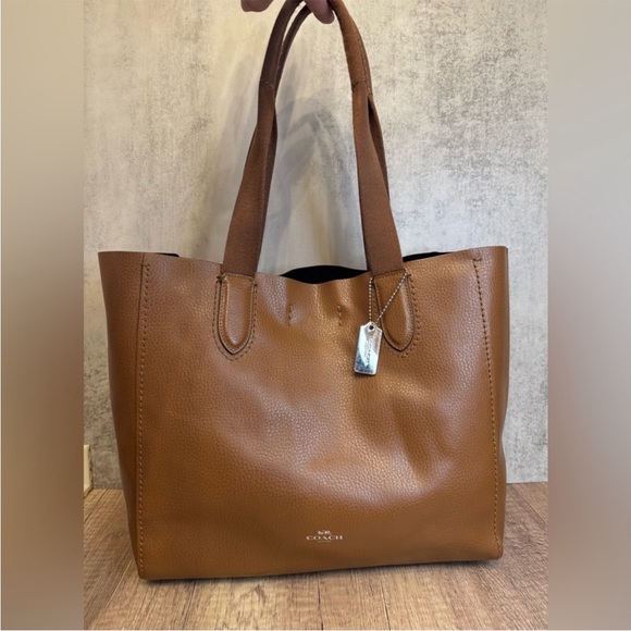 Coach Derby Tote F58660 | Tan Pebbled Leather - Picture 1 of 8